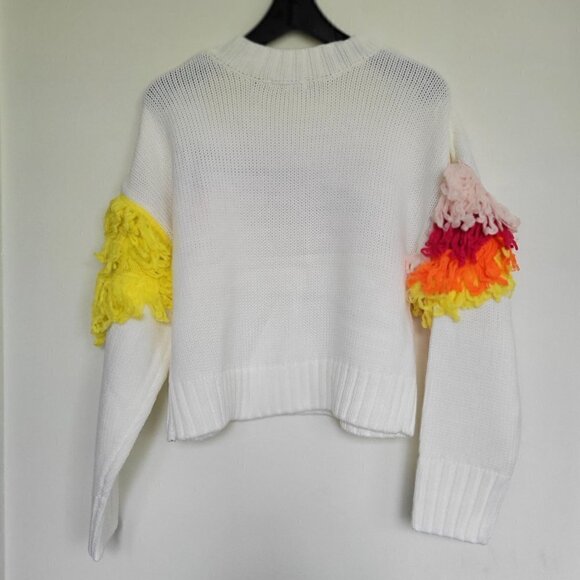525 AMERICA Fringe Pullover Sweater White Multi | L - Picture 12 of 12